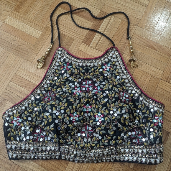 Dark blue teal lehenga - Picture 5 of 7